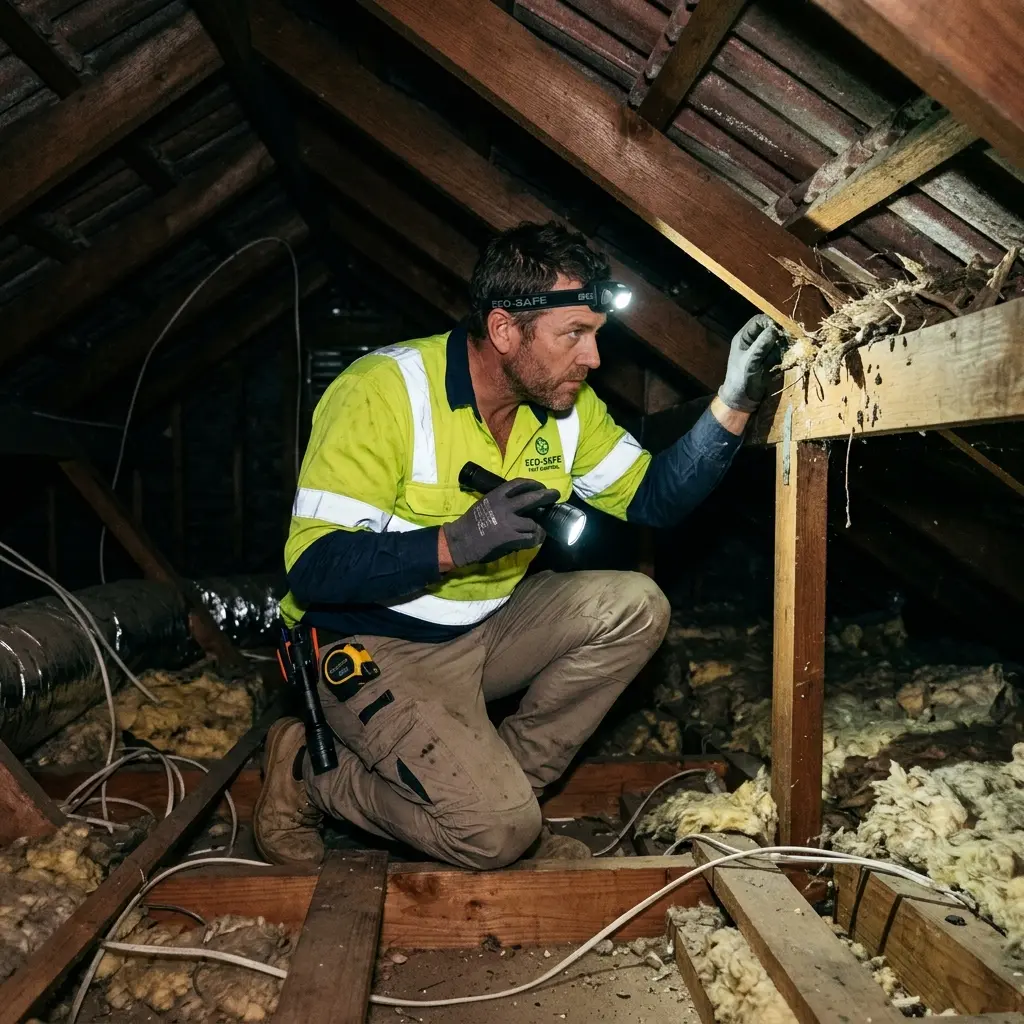 Technician using detection equipment to locate a dead rat inside a Guys Hill wall cavity